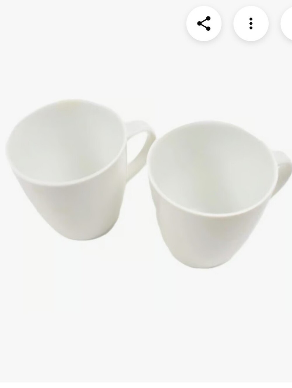 Pampered Chef Simple Additions Coffee Mugs Set of 2 Porcelain White 3079